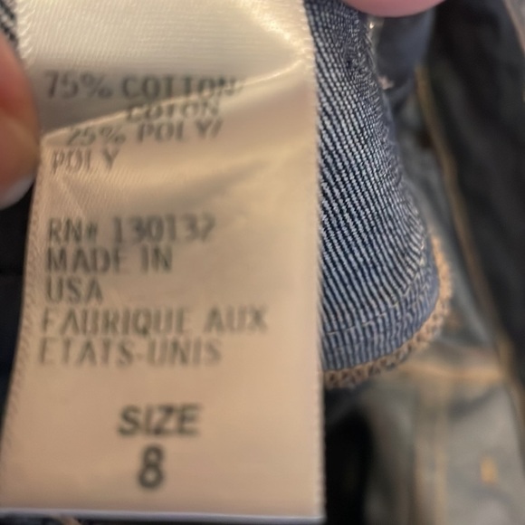 Christopher Blue Denim Jeans Metallic Stretchy material Size 8 - Picture 6 of 10